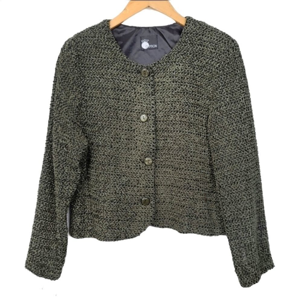 First Option Cropped button down sweater - Picture 2 of 12